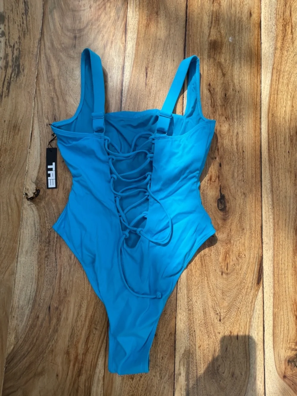 Ta3 Squarey Hi-Cut Swimsuit in Aqua, Size L, Reg/Long, NWT - Picture 2 of 4